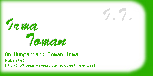 irma toman business card